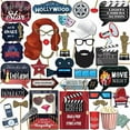 thumbnail image 1 of Hollywood Photo Booth Props - 41-pc Photobooth Kit with 8 x 10-Inch Sign, 60 Adhesive Pads, 45 Sticks - Movie Night Supplies - Hollywood Party Decorations, 1 of 10
