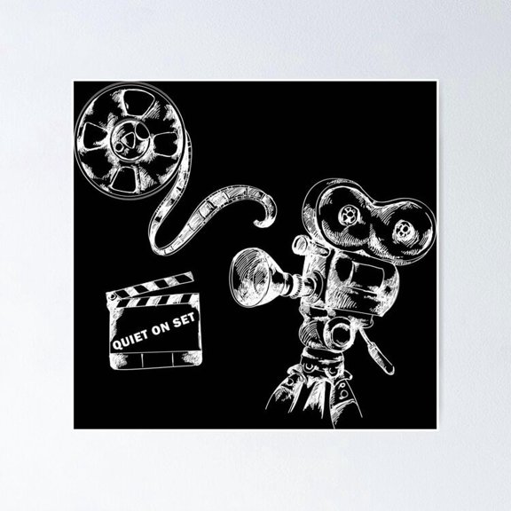 Hollywood Production Studio Quiet On Set Film Making Wall Art, Unframed Poster
