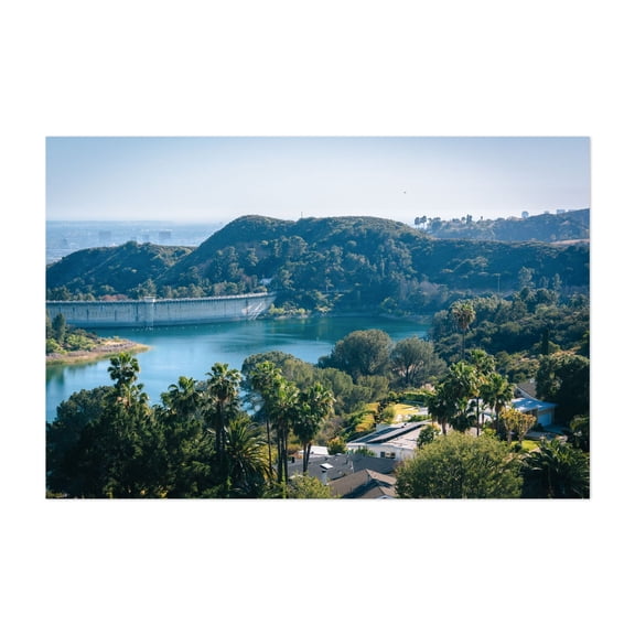 Hollywood Reservoir - Los Angeles California Photography Unframed Wall Art Print 8 x 12 inches
