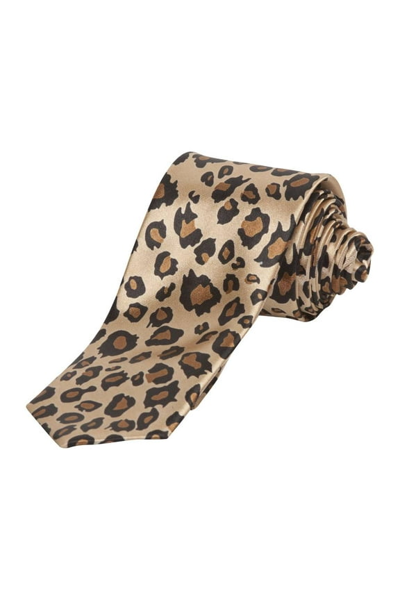 Hollywood Retro Leopard Print Skinny Satin Tie