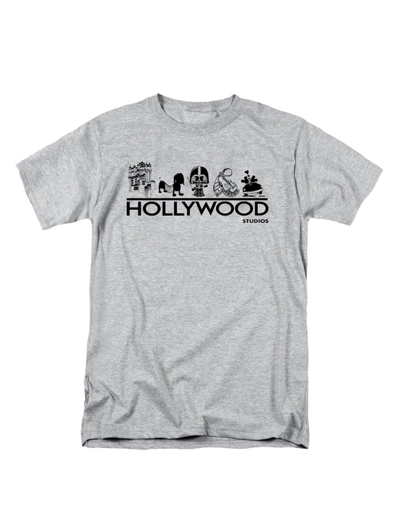 Hollywood Studio Shirt for Women Men Unisex Funny Letter Print Shirt Cute Graphic Short Sleeve Tees Tops (Large) Gray