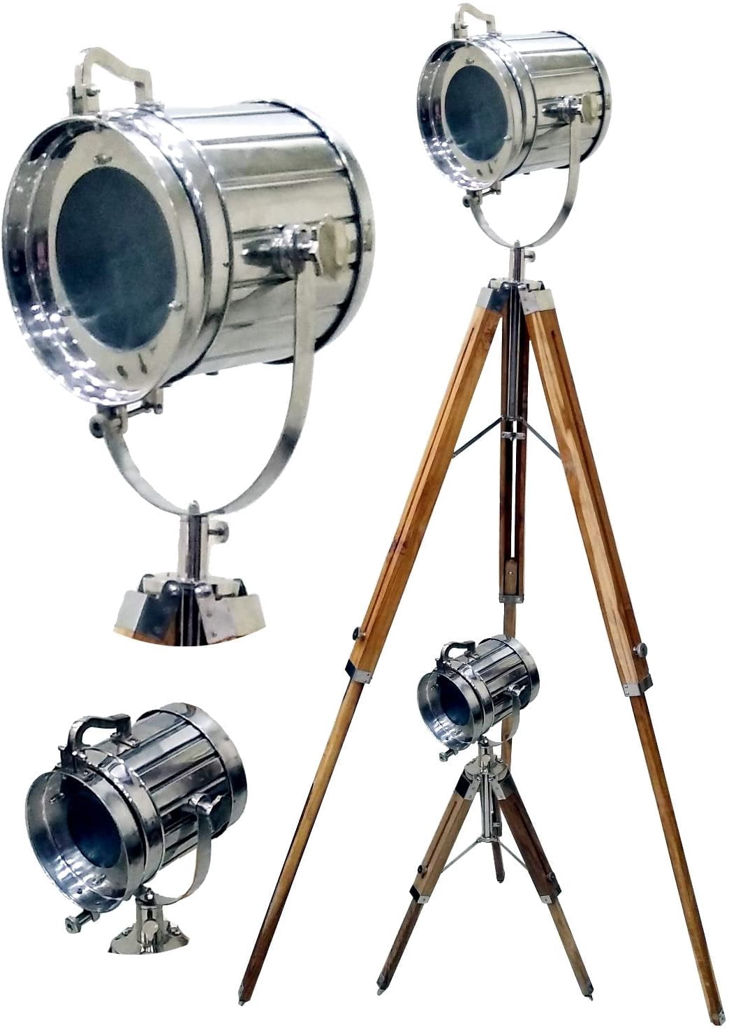 Hollywood Studio Spotlight Nautical Tripod Floor Lamp & Table Lamp Home ...