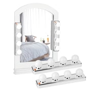Hollywood Style LED Vanity Mirror Lights, Battery Operated Stick-On Makeup Light Strip with 4 Bulbs