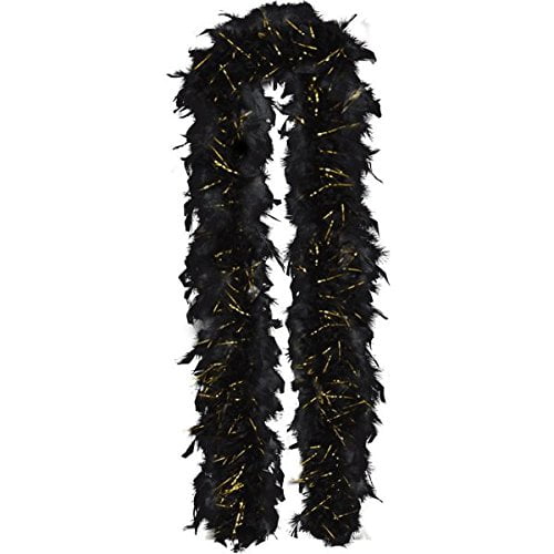 1pc Black Feather Boas, 6ft 40 Gram Feather Boa For Women For Carnival  Bachelor Dancing Wedding Party Dress Up Costume
