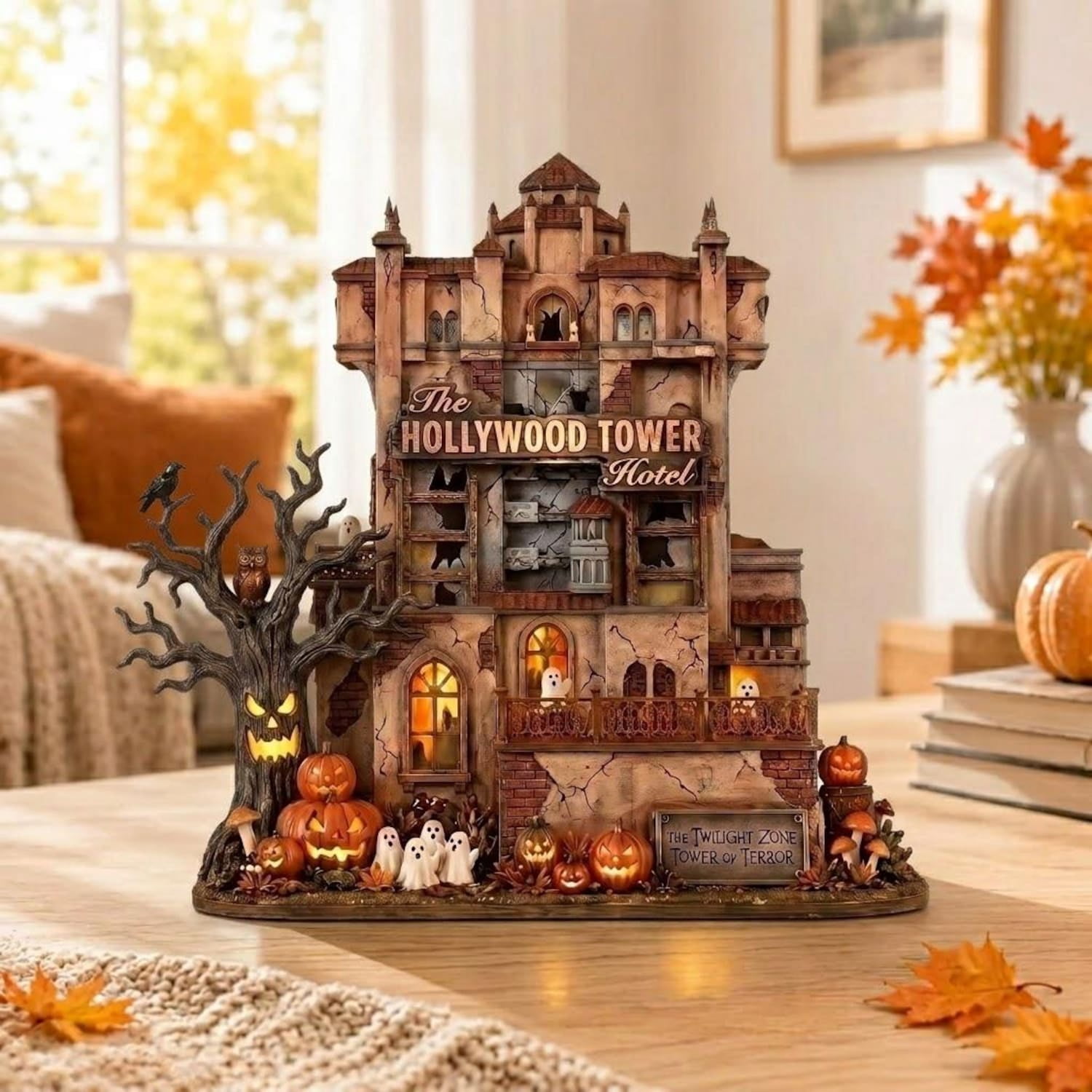 Hollywood Tower Hotel Halloween Village Wooden Block, Tower Of Terror