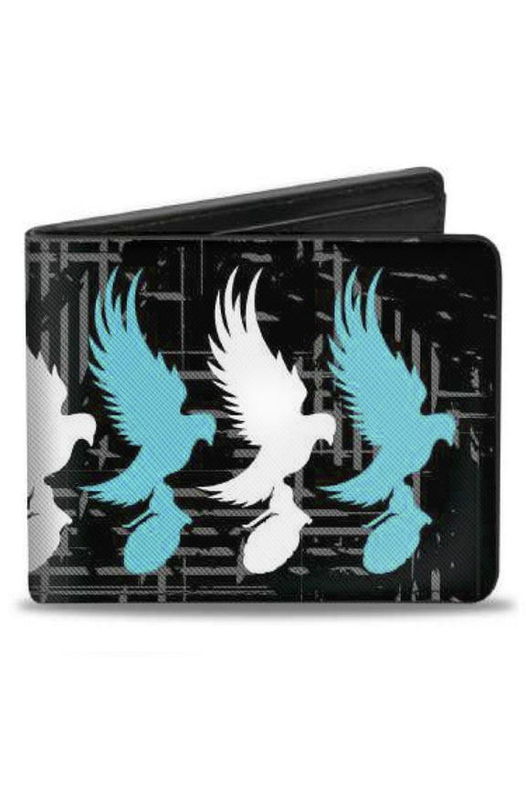 Hollywood Undead Wallet, Bifold, Hollywood Undead Dove and Grenade Logo Striping, Vegan Leather