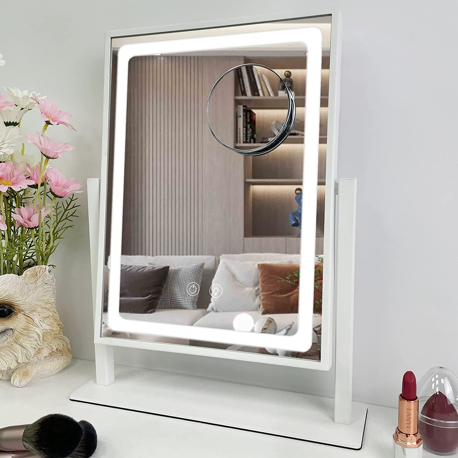 Hollywood Vanity Mirror with Lights, 16"x 12" Lighted Makeup Mirror