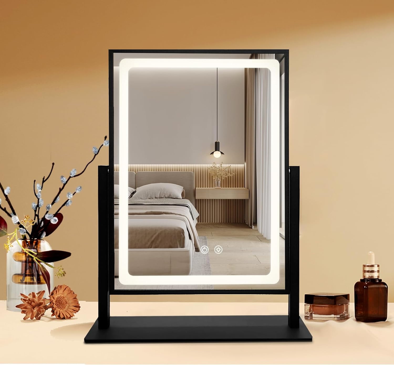 Hollywood Vanity Mirror with Lights, 16"x12" Lighted Makeup Mirror with