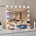 thumbnail image 1 of Hollywood Vanity Mirror with Lights, Lighted Makeup Mirror with 14 LED Bulbs, Vanity Makeup Mirrors with Lights for Mother's Day Gift, USB Charging Port Touch Control & 10X Magnification Mirror, 1 of 9