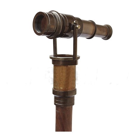 Hollywood Walking Stick Collectors Telescope Wooden Walk Cane Marine Prop