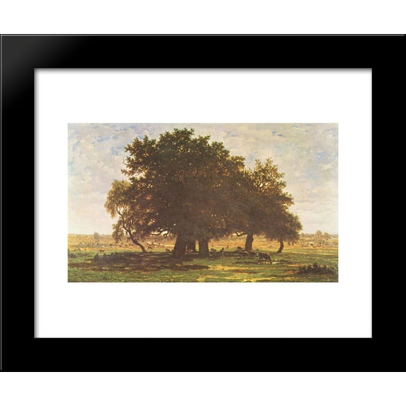 Holm Oaks, Apremont 20x24 Framed Art Print by Theodore Rousseau