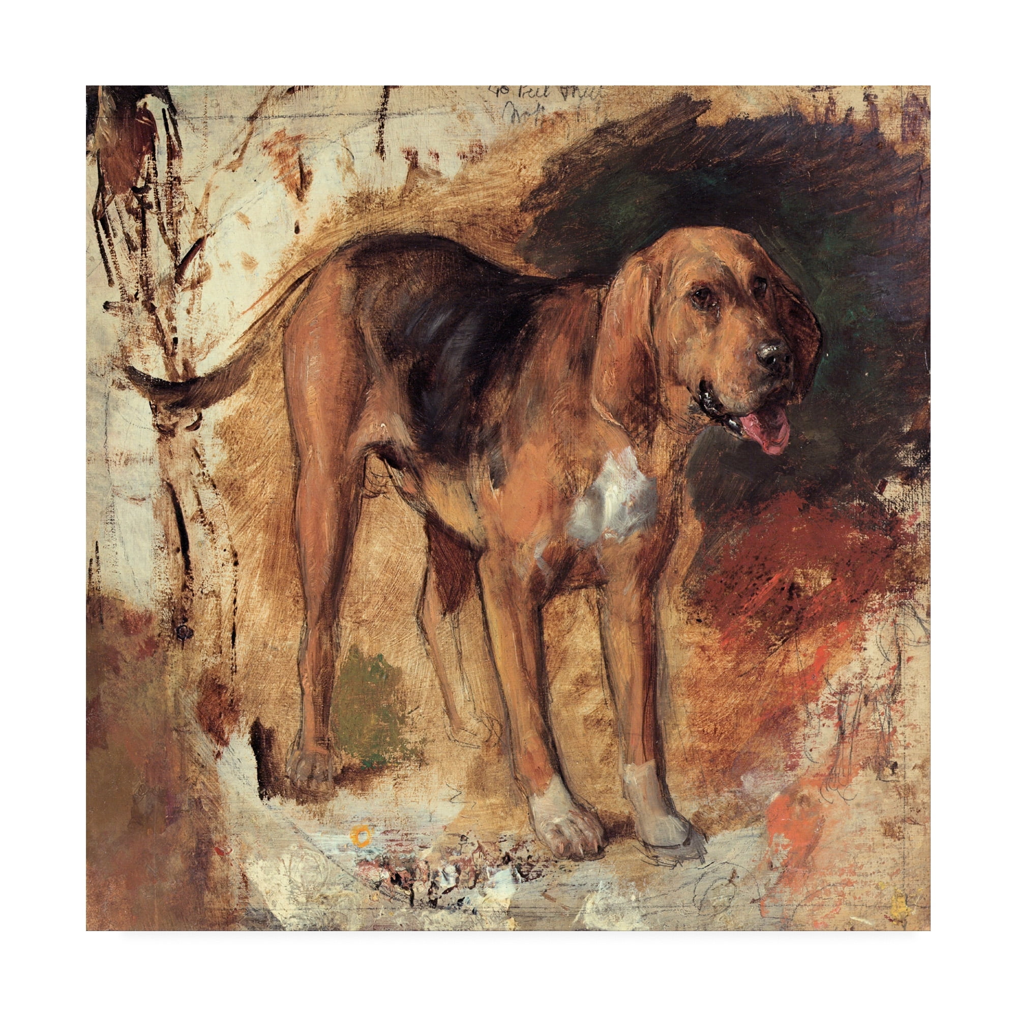 Holman Hunt 'Study of a Bloodhound' Canvas Art