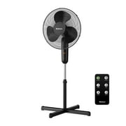 Holmes 16" Digital Stand Fan, 3-Speed, 3 Modes, Oscillating, Timer, Remote, Black