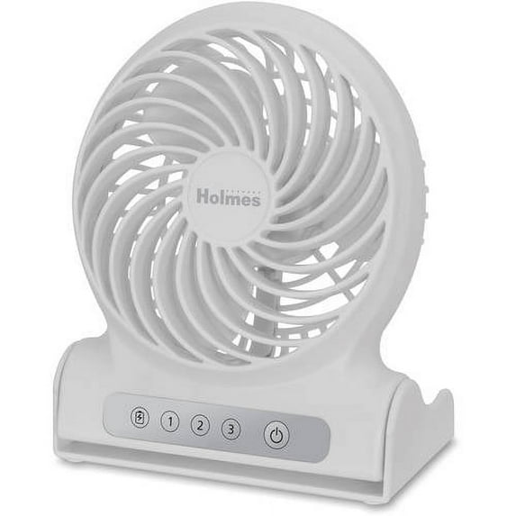 Holmes 4 in 3-Speed Rechargeable Personal Electric Household Fan