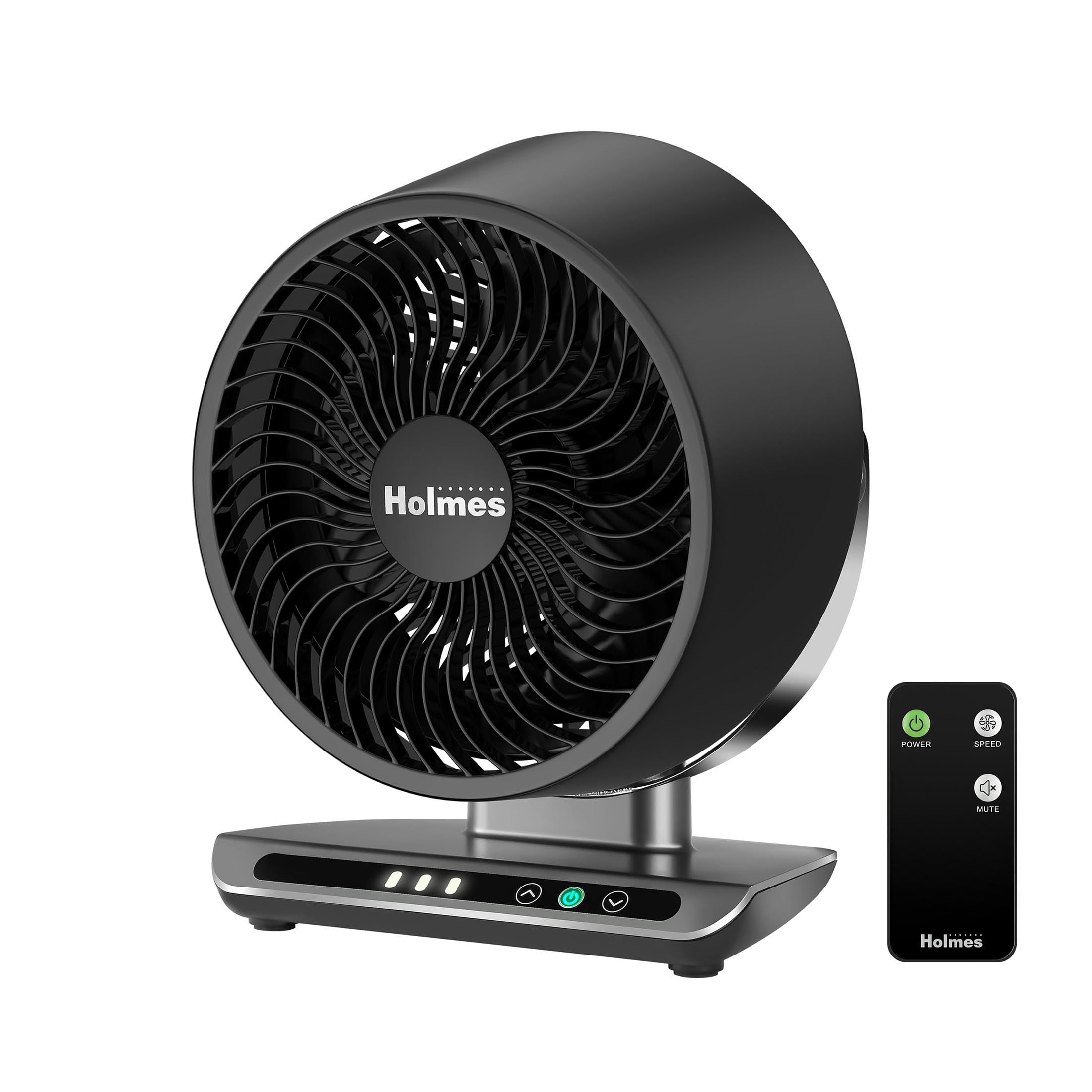 Holmes Blizzard 8 Digital Air Circulator Fan with Capacitive Touch 3 Speeds Remote Control Black