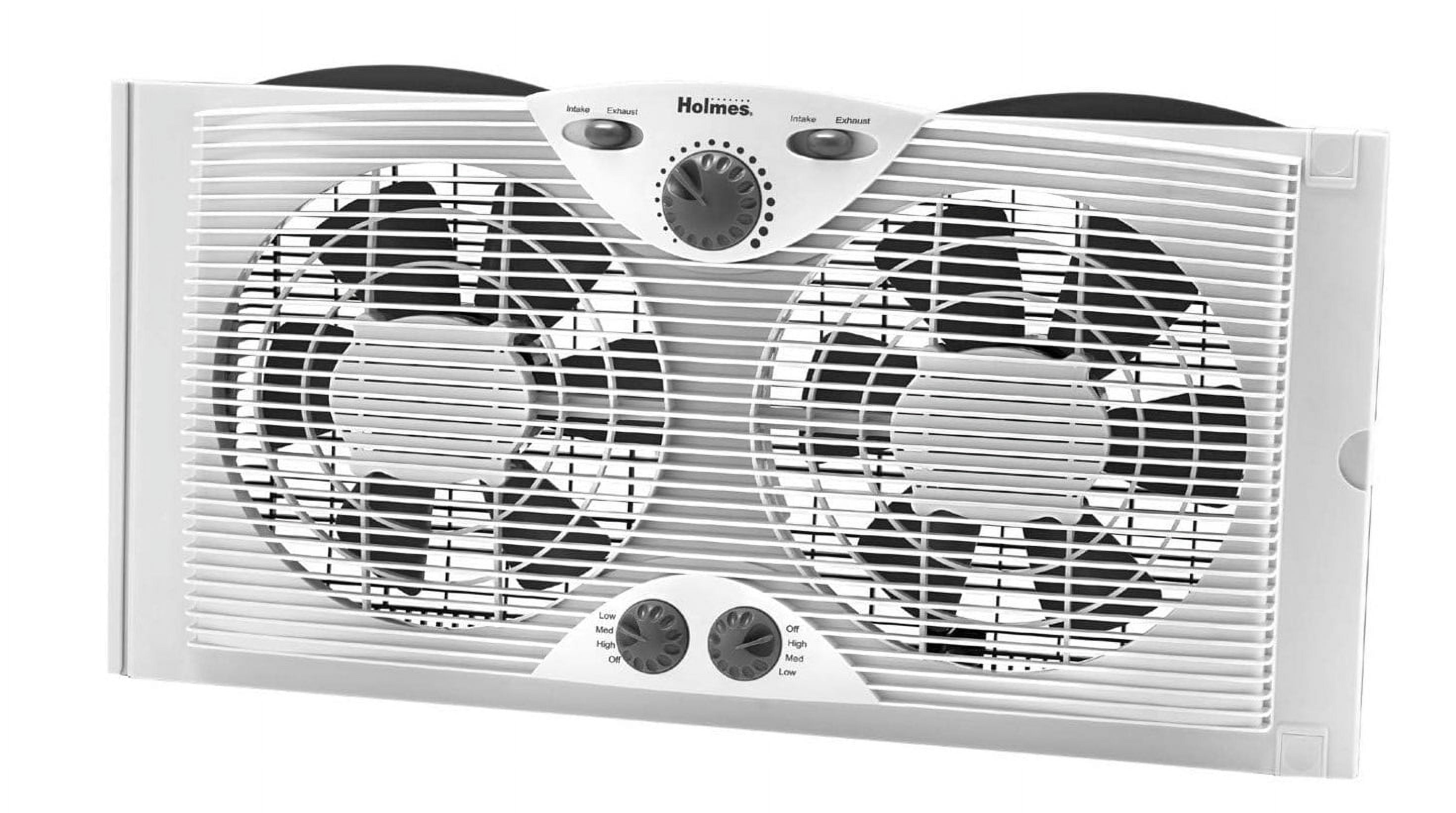 Holmes Dual 8" Blade Twin Window Fan with Manual Controls, White (Used