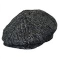 thumbnail image 1 of Holmes Herringbone Wool Newsboy Cap - L - Black/Gray, 1 of 1
