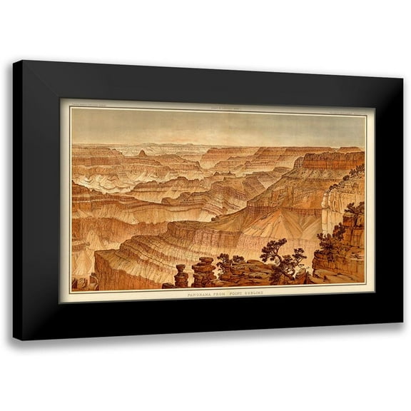 Holmes, William Henry 14x10 Black Modern Framed Museum Art Print Titled - Grand Canyon - Panorama from Point Sublime