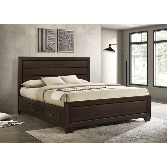 Holmgren Dark Cocoa Eastern King Storage Panel Bed