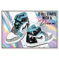 thumbnail image 1 of Holo Style Dream Sneakers Canvas Sneaker Prints by Art Remedy, Silver Frame, 15" x 10", 1 of 7