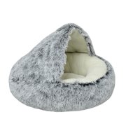 Holocky Cat Bed for Indoor Cats 20Inch Round Soft Plush Cats Cave Bed