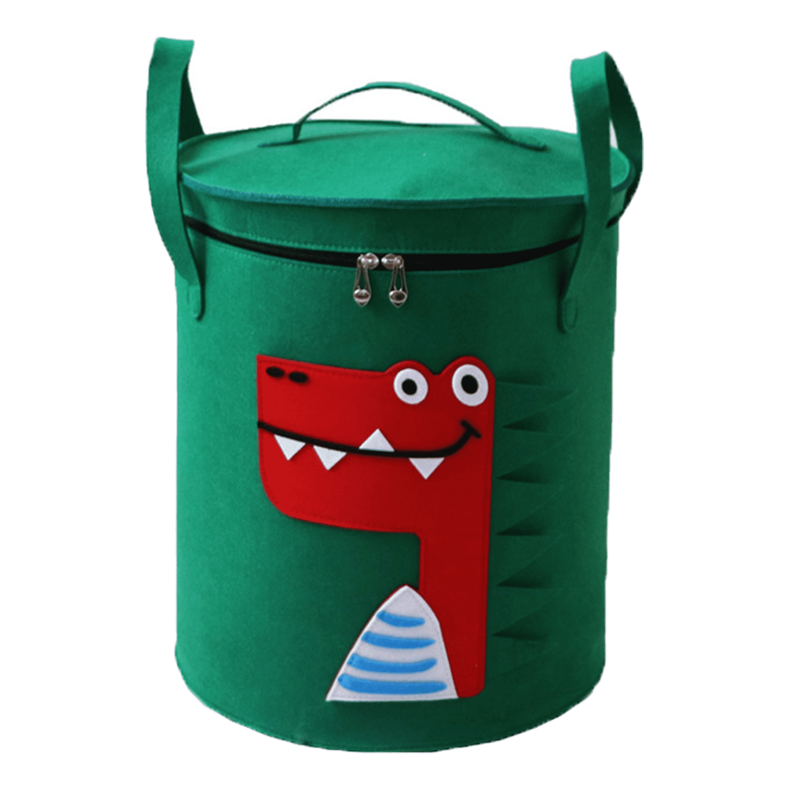 Holocky Foldable Toy Storage Basket with Lid Handle, Round Home Toy