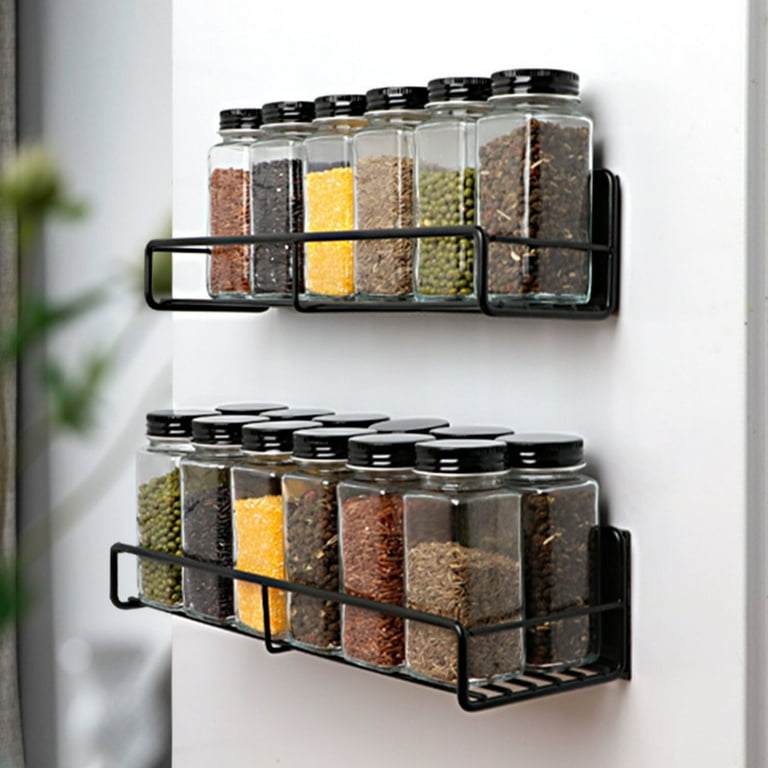 Holocky Magnetic Spice Rack for Refrigerator 2 Pack Magnetic Spice Organizers Magnetic Shelf for Kitchen Walmart