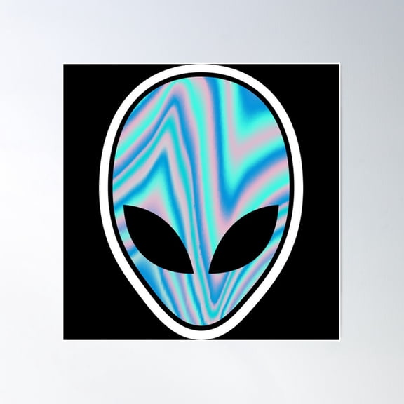 Hologram Alien Poster Wall Art, Modern Wall Decor For Living Room Bedroom, 30x30 UNFRAMED