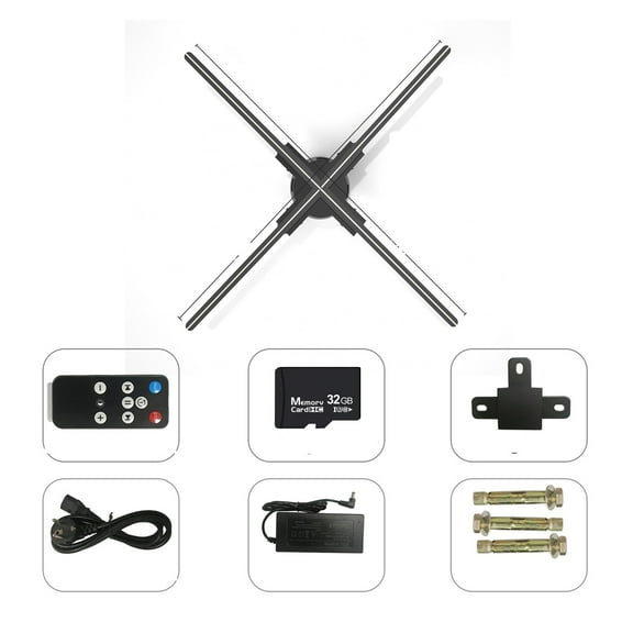 Hologram Fan Projector, 40-115cm HD 3D Advertising Projector Fan Wifi Led Sign Display Holographic Lamp Multifunction 3D Projector Light Images Video ,Novel Advertising Tool