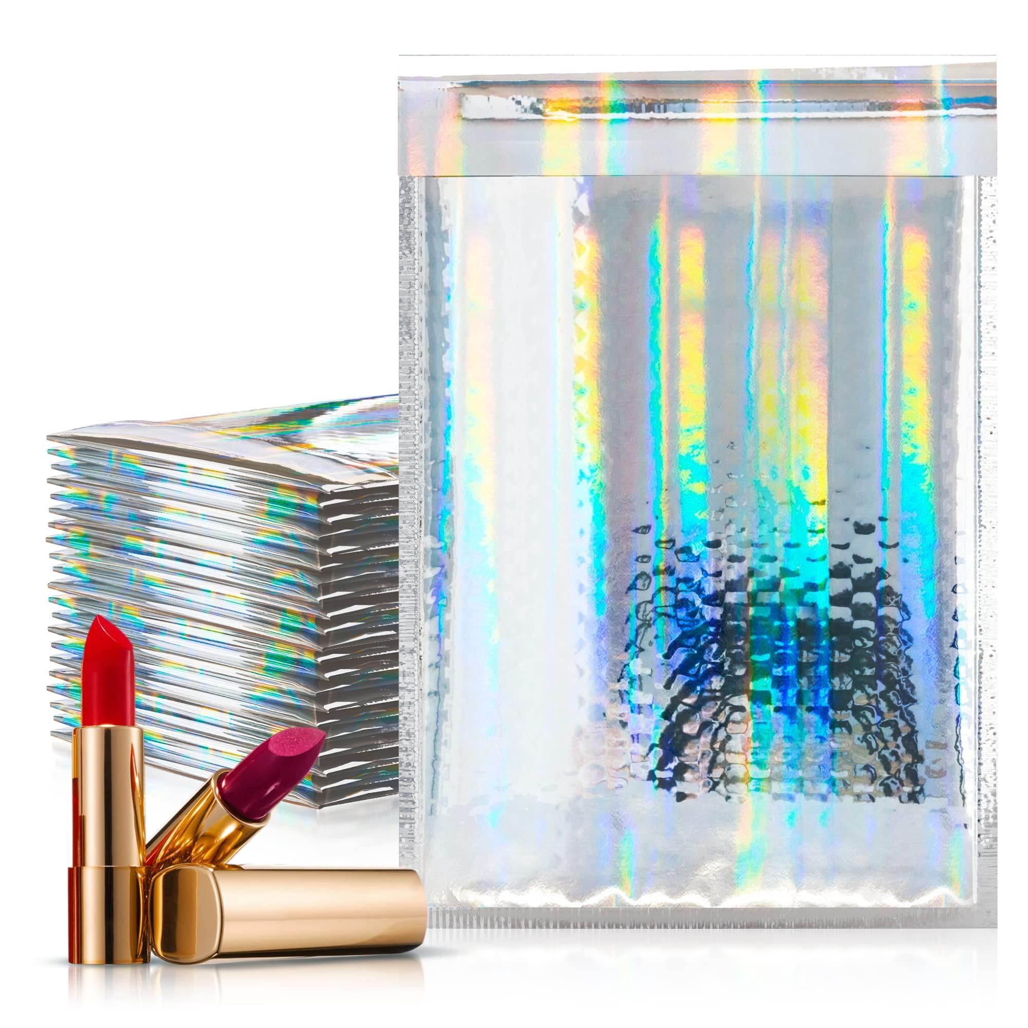 Glamour Hologram Metallic Bubble Mailers, 1000 pack Padded Envelopes, 6.5 x 9 in
