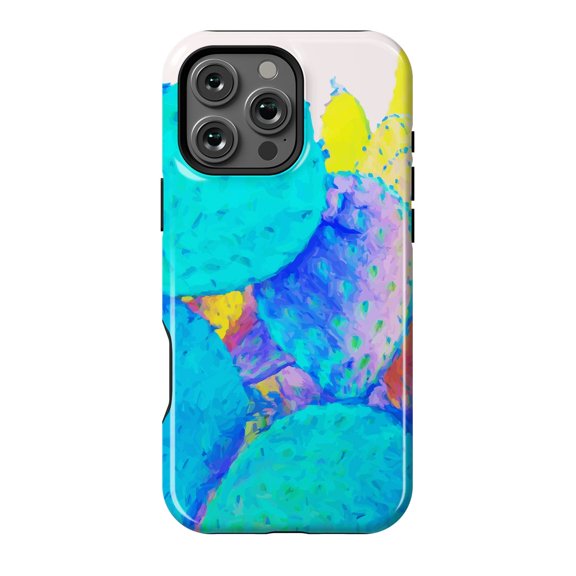 Holograph Cactus Neon Desert Art Phone Case for iPhone 11 12 13 14 15 16 17 Pro Max