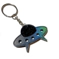 thumbnail image 1 of Holographic Alien Spaceship Keychain, New Driver Car Gift, Wallet Accessories, Cool Wristlet Keyring Decor, Phone Pendant, Purse Charm, 1 of 7