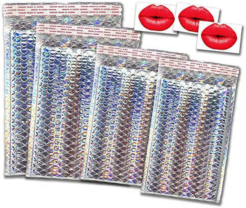 Holographic Bubble Mailers 6x10, 8.5 x 12, 5x9, 7x11, Glamour Hologram