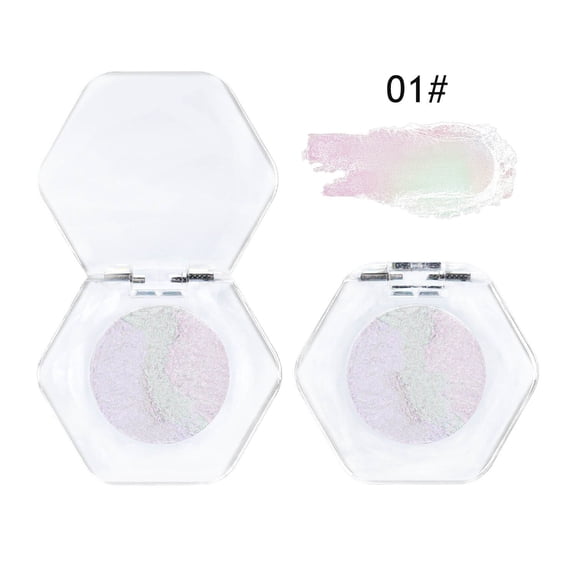 Holographic Chameleon Eyeshadow, Eye Shadow Palette, Color Shift Glitter Iridescent Cream Highlighter, Metallic Holographic Highlighter Makeup with Photosensitive Glitter for Eyes & Face (#01)