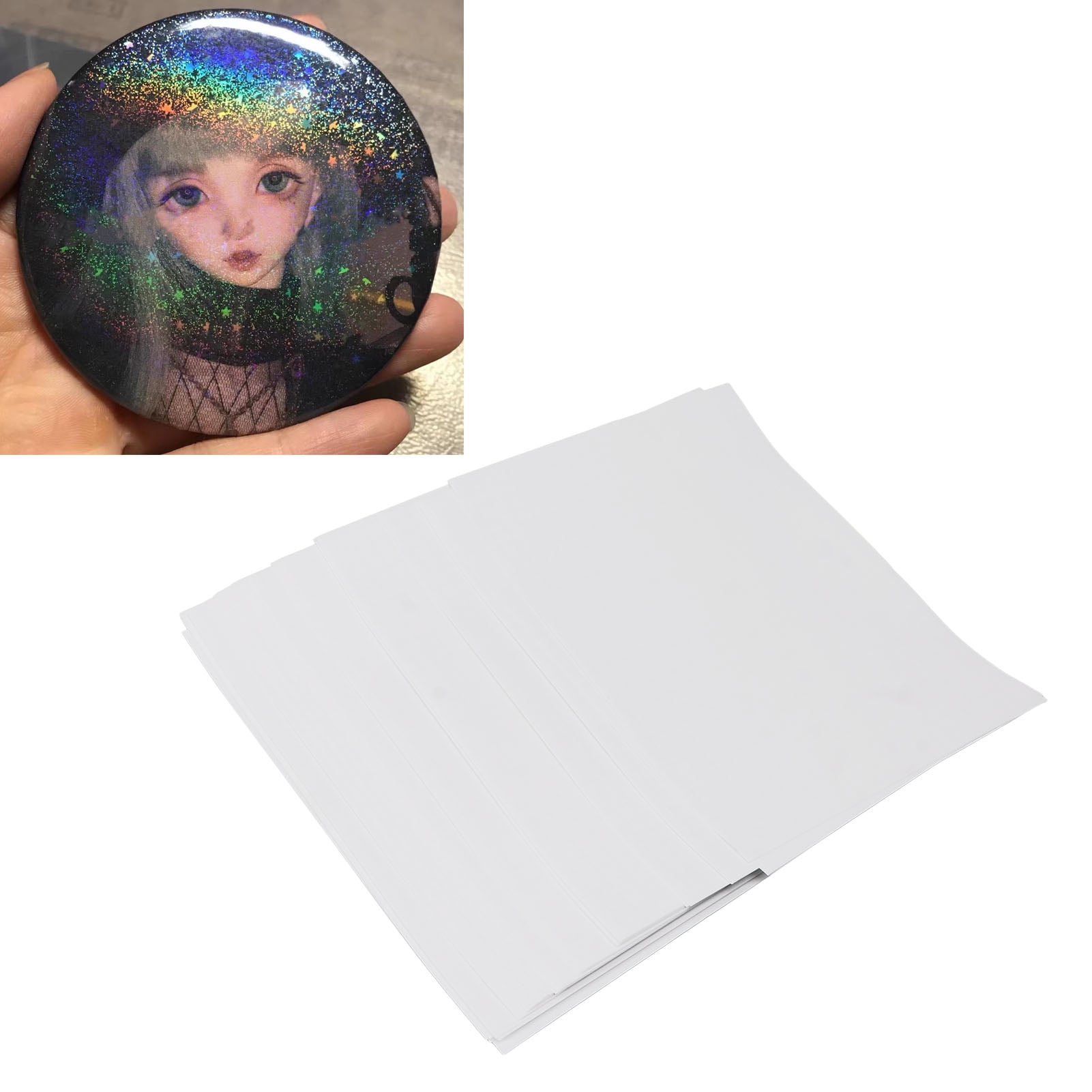 50 Pcs A4 Size Holographic Cold Laminated Overlay Film Glitter DIY Pattern