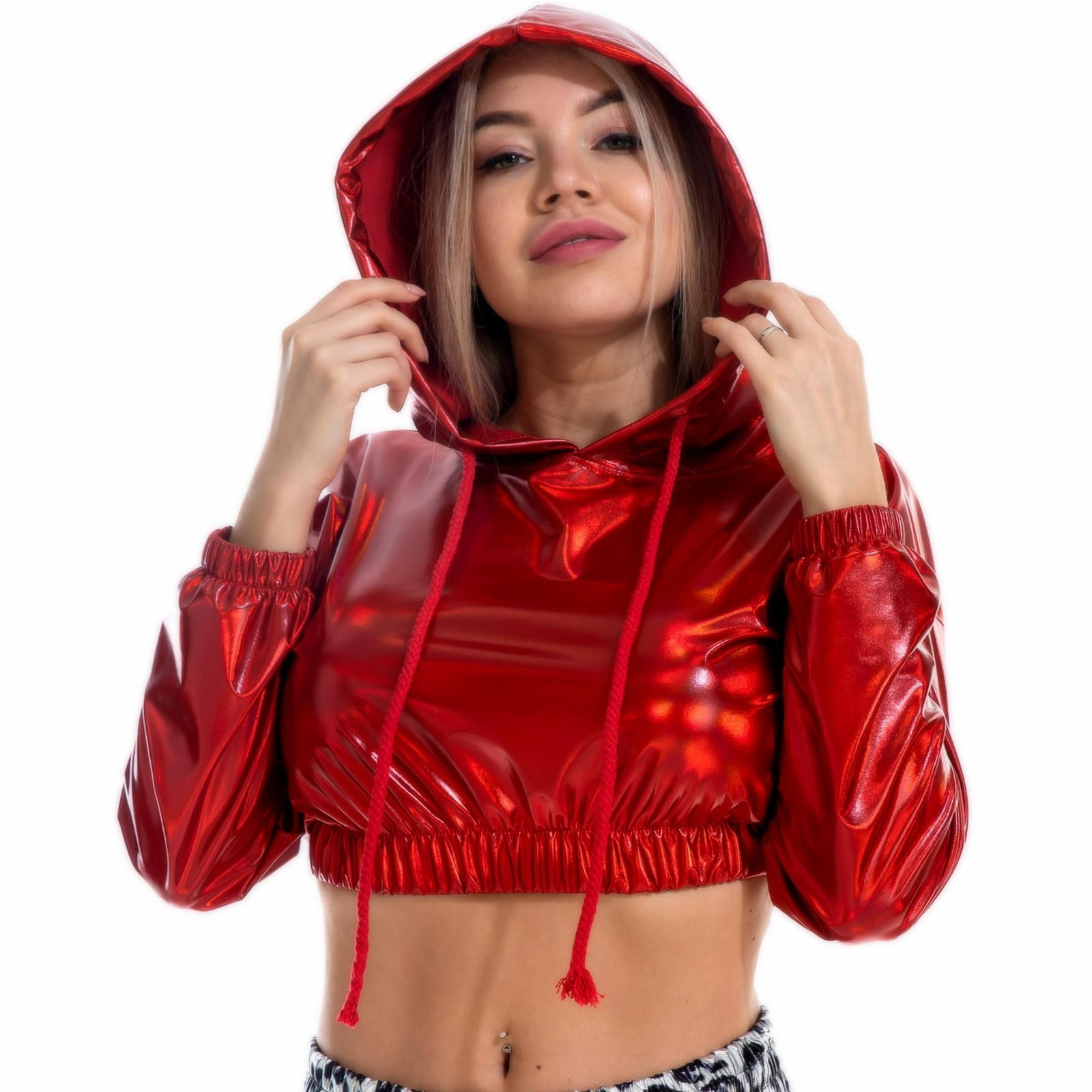 hooded crop top rave