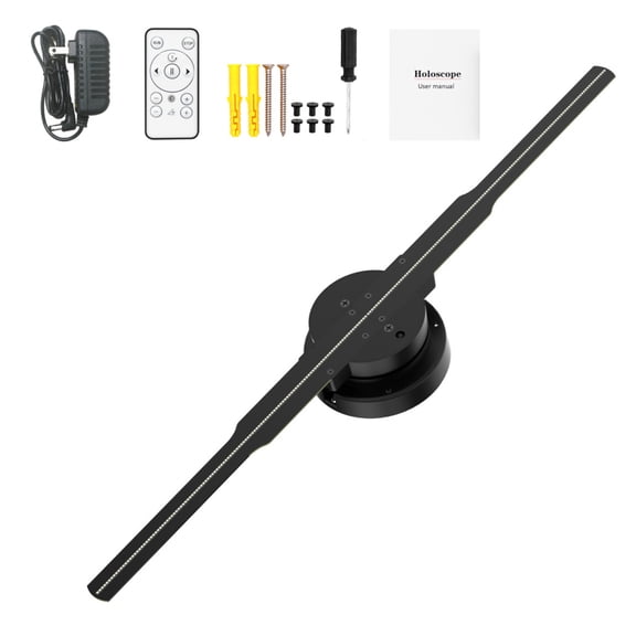 Holographic Display Fan with 17-Inch Rotating Led Visuals, High-Definition 3D Wall Decor Projection Screen for Office Decor for Men, Tech Gadgets Gift for Men and Professionals