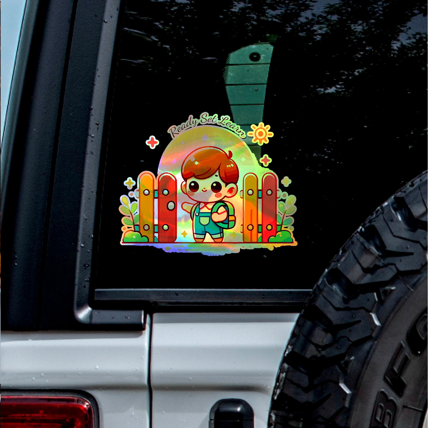 (2 Packs, Holographic Effect, 1'' X 0.8'') Sticker Of Ready Set Learn ...