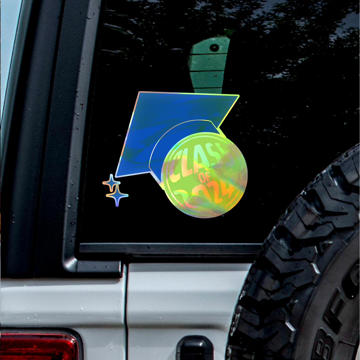 (2 Packs, Holographic Effect, 2.1'' X 1.8'') Sticker Of Class Of 2024 ...