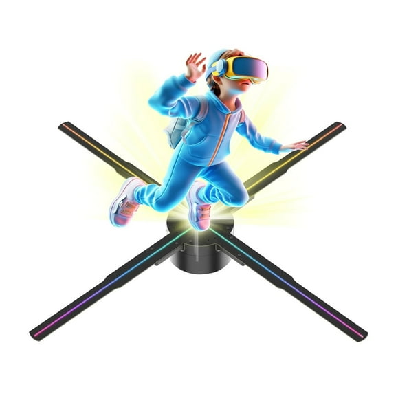 Holographic Fan, 65cm 3D Hologram Fan LED Illuminated Sign Holiday Advertising Lights Remote Control Display Image Video Hologram Projecter ,Creating Good Attraction