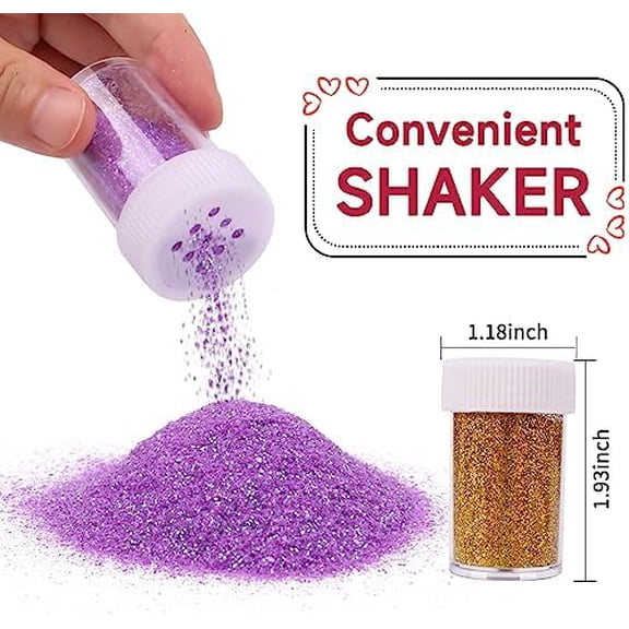 Holographic Fine Glitter Set, Multi Assorted 20 Colors Arts and Craft Glitter, Ultra Fine Glitter Powder Sequins for Resin Epoxy Tumbler Nail Body Face Hair Decoration Weddings Flowers Festival