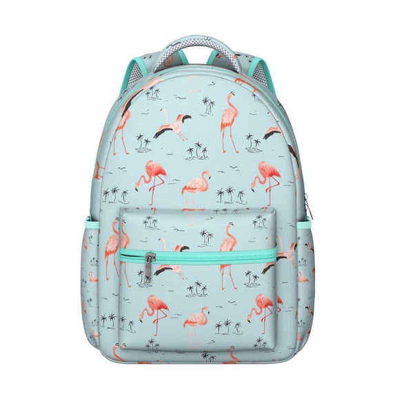 Holographic Flamingo Backpack - Iridescent School Bag That Changes Colors, Scratch-Resistant Surface with Surprise Glow-in-Dark Details