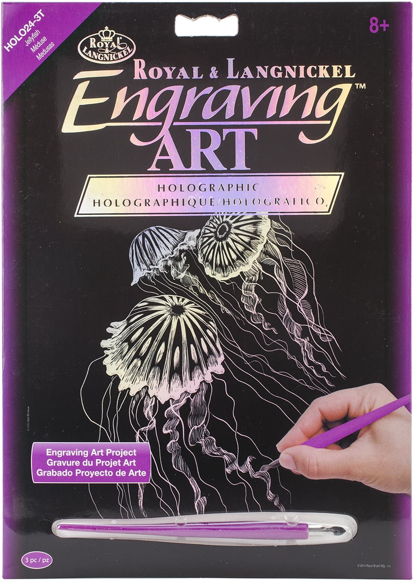 Holographic Foil Engraving Art Kit 8"X10"Jellyfish