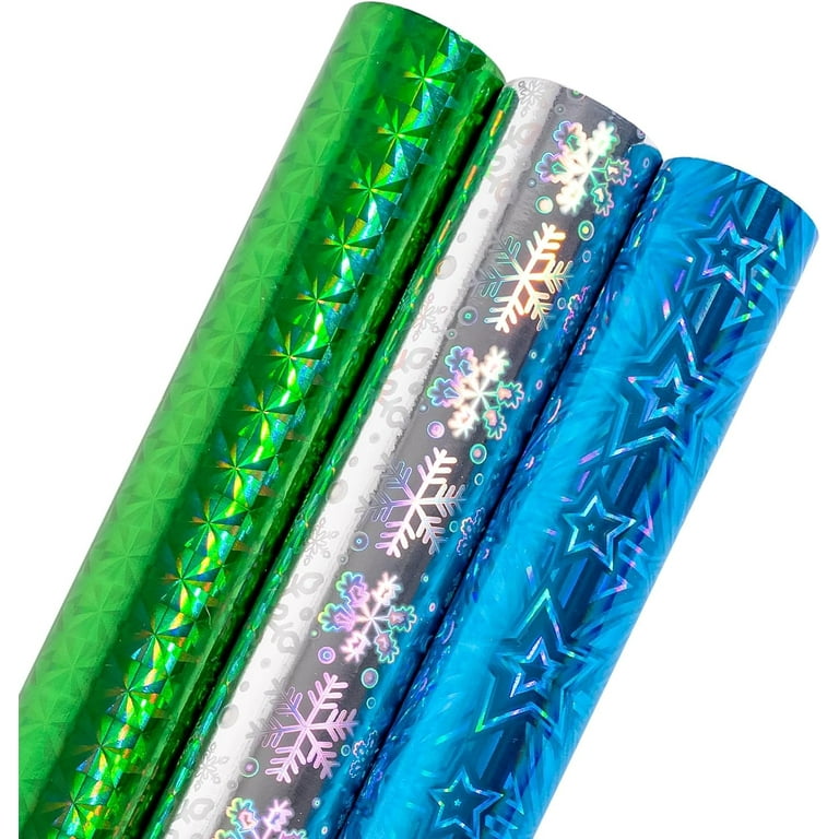 https://i5.walmartimages.com/seo/Holographic-Foil-Wrapping-Paper-Mini-Roll-Collection-Silver-Snowflake-Blue-Star-Green-Geometric-Pattern-17-x-120-inches-Pack-3-Rolls-42-5-sq-ft-ttl_29f1c956-d9ac-40e0-bef7-16eccec53d89.f59696b634055fbc076c03d70a2cab5d.jpeg?odnHeight=768&odnWidth=768&odnBg=FFFFFF