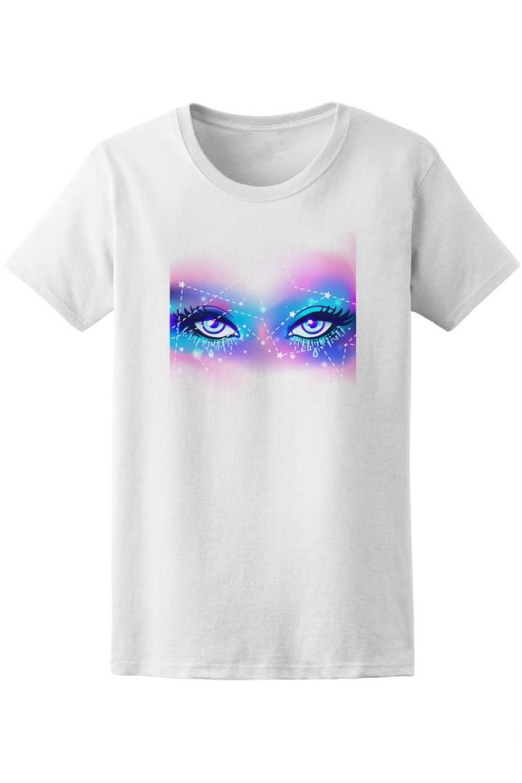 Holographic Galaxy Space Eyes Graphic T-Shirt - Image by Shutterstock, Female Small