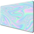 thumbnail image 1 of Holographic Gaming Mouse Pad Iridescent Mousepad Extended Desk Mat Protector XXL,Full Desk Coverage Mouse Pads for Wireless Mouse, Keyboard Mat for Work Office Home 31.5x15.75 in -Rainbow Marble, 1 of 6