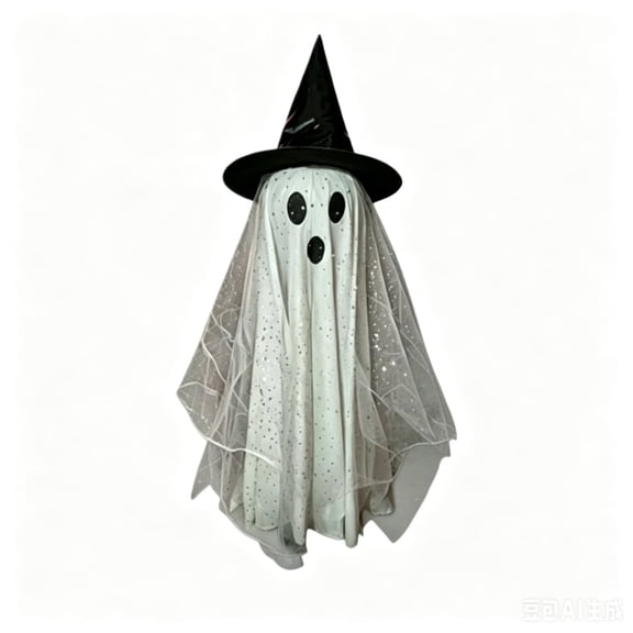 Holographic Ghost Hanging Halloween Decoration Outdoor Mesh Light Up Yard Decor