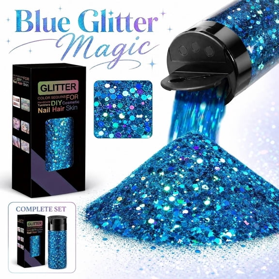 Holographic Glitter Fine Magic Powder Flash Sequins Art Shimmer Dust Decoration 1.76oz/50g for Snowglobe Tumbler,Craft,Epoxy Resin,Festival Decor,Nail,Slime