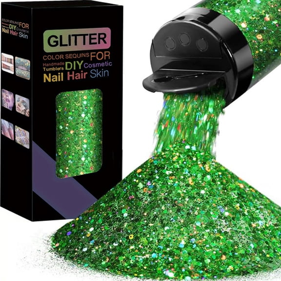 Holographic Glitter, Laser Chunky Glitter for Halloween, PET Flake Mixed Fine Powder for Snowglobe Tumbler,Craft,Epoxy Resin,Festival Decor,Nail,Slime