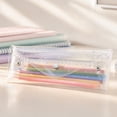thumbnail image 1 of Holographic Glitter Pencil Pouch, Clear PVC Pen Case with Snap Button, Holds 20 Pencils, Ideal for Office Desk or Travel, 1 of 6